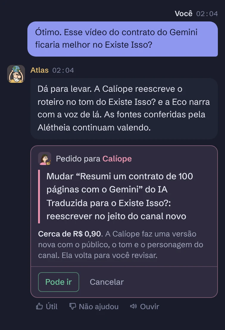 Troque de canal: “Esse vídeo é do outro canal”